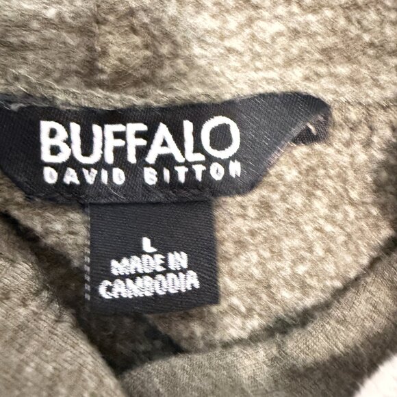 2 of BUFFALO David Bitton Women's Black & Dark Green Hoodies Sweater Sz. Large - Picture 8 of 12